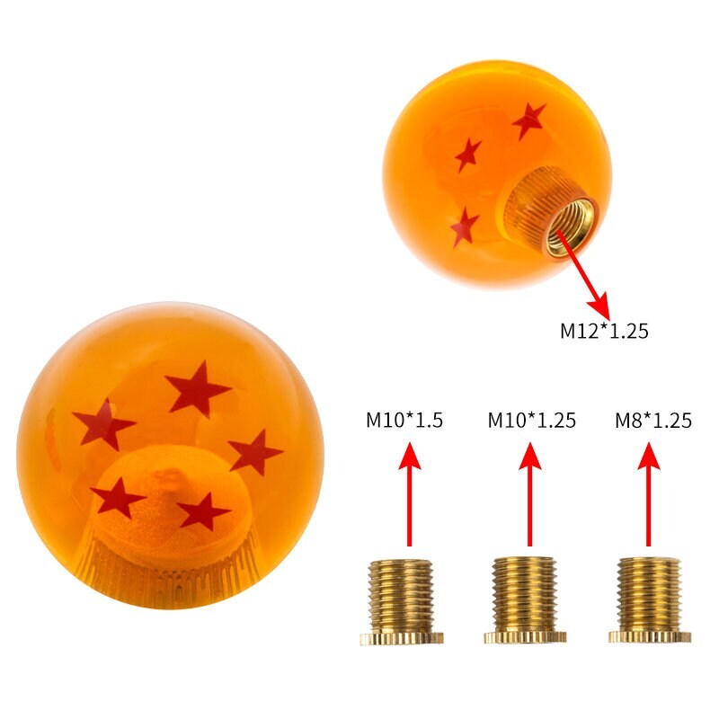 Brand New 5 Star Orange Dragon ball Z Custom 54mm Shift Knob M8x1