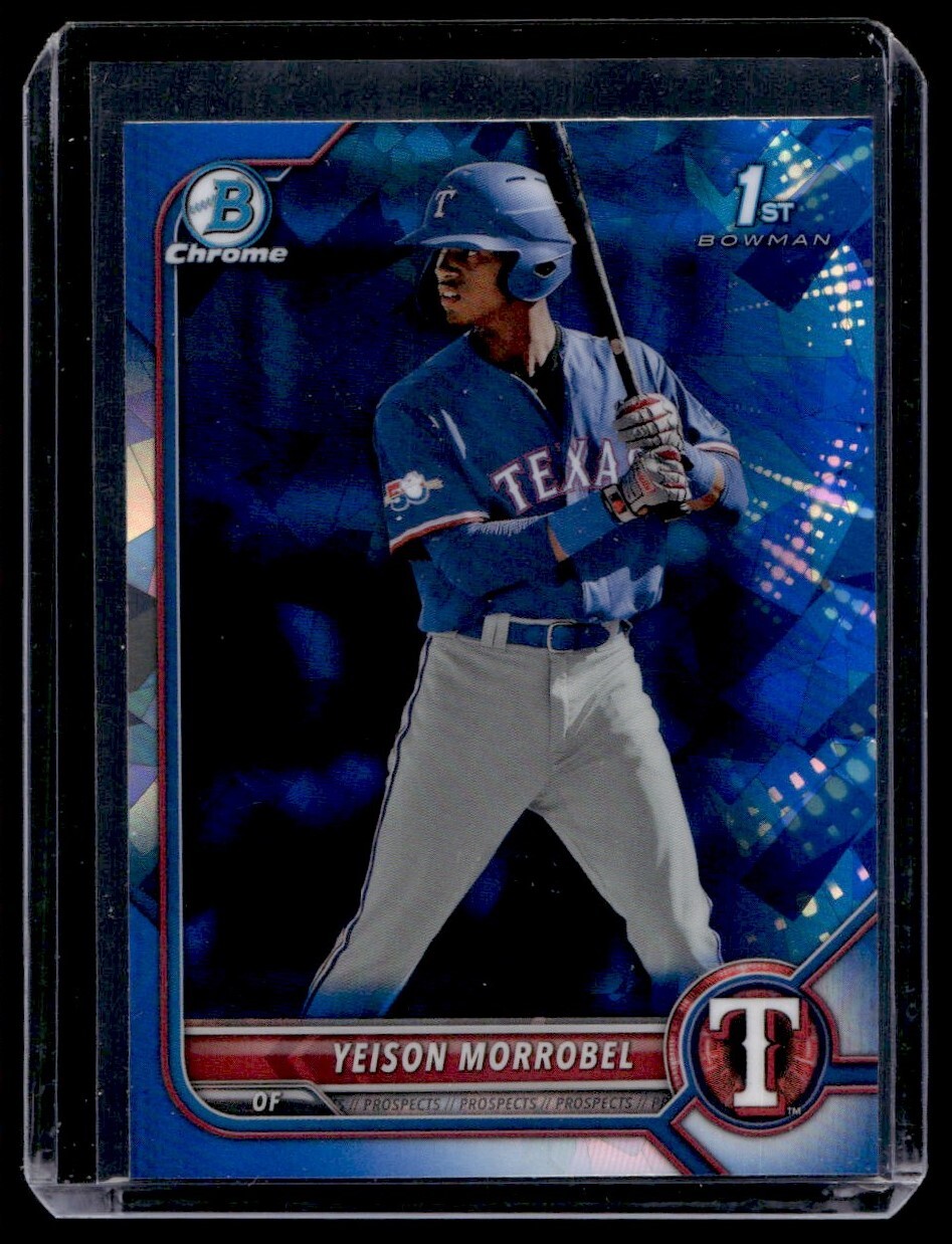 2022 Bowman Chrome Sapphire #BCP-200 Yeison Morrobel Texas Rangers