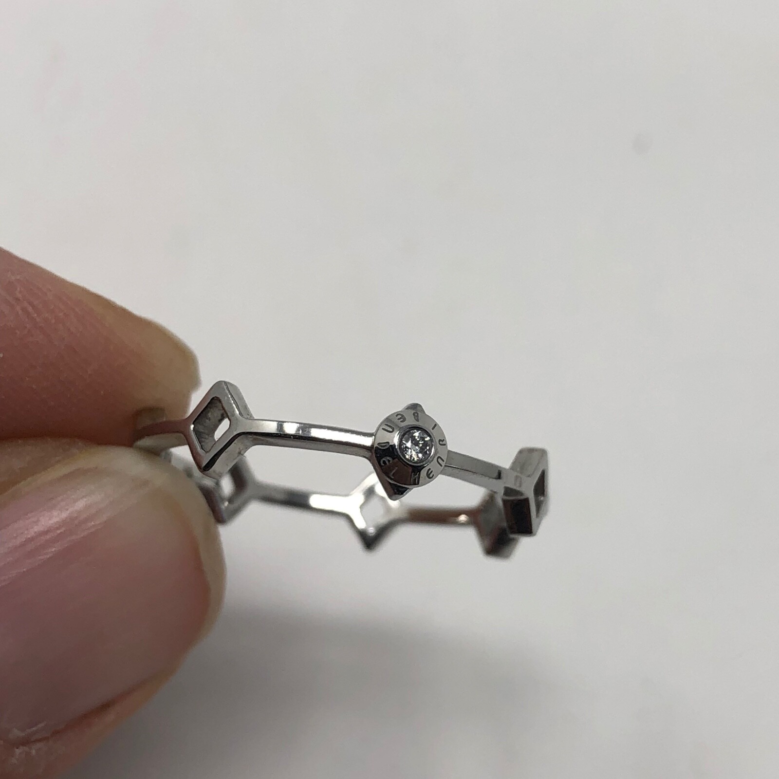 Henri Bendel Stackable Diamond Shape Ring Set Sil… - image 2