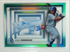 2022 Bowman in 3-D Aqua Refractor #B3D-6 Jasson Dominguez - Yankees #/125
