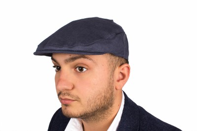 mens linen flat cap