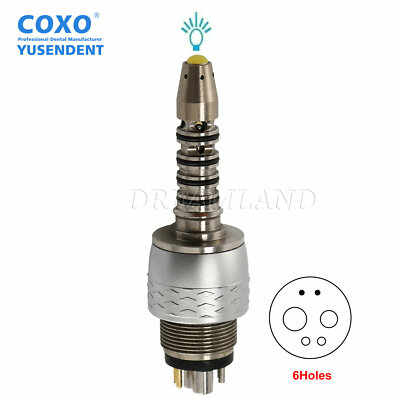 Dental Quick Coupler 6 Hole For Sirona LED Fiber Optic Handpiece