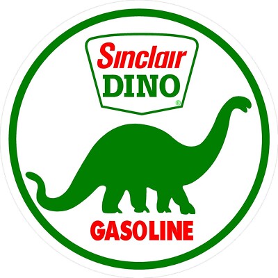 #5539 (2) 3'' SInclair Dino Gasoline Vintage Decal Sticker LAMINATED