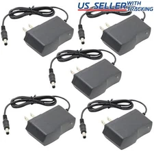 5x 12V 1A DC Power Supply Wall AC Adapter 5.5mm x 2.1mm (5-Pack)