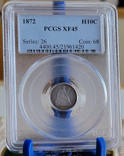 1872-P PCGS XF45 Seated Liberty Half Dime Business Strike H10C