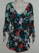 NWT Bar III Swimsuit Cover Up Dress Tunic Rose Garden Multi Size M