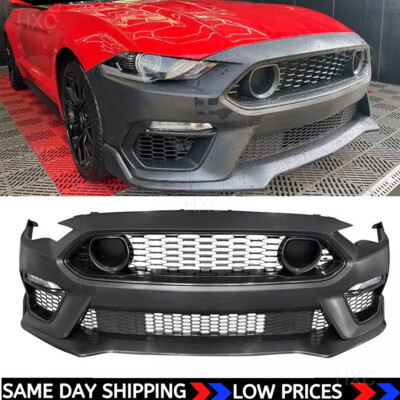 Fit 18-23 Ford Mustang Handling Package Front Bumper Lip Spoiler Matte Black