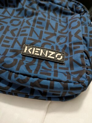 Kenzo Zipped Crossbody Belt Bag Logo Shoulder Strap Blue Black | eBay