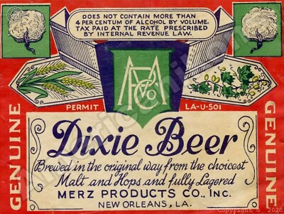 #ad Dixie Beer NEW Metal Sign: Merz Products New Orleans Louisiana Free Shipping $21.88