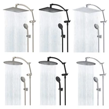 Hibbent Shower Head High Pressure Rain Shower Head, Dual Showerhead Combo Spray