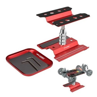 RC Car Work Stand Aluminum Repair Workstation with 360-Degree Rotation, Red