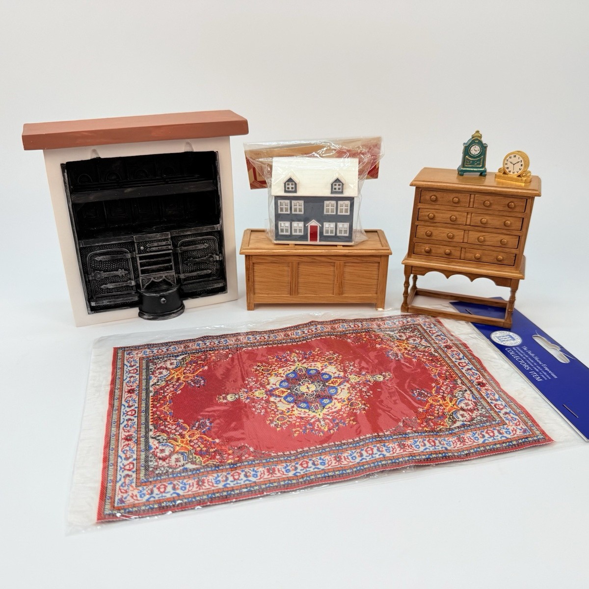 Dolls House Emporium Bundle inc Tudor Chest on Legs Blanket Box Kitchen  Range