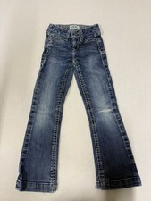 Ariat Jeans Girls Size 7 REAL Denim Medium Wash Bootcut Flare Cowgirl Western P2