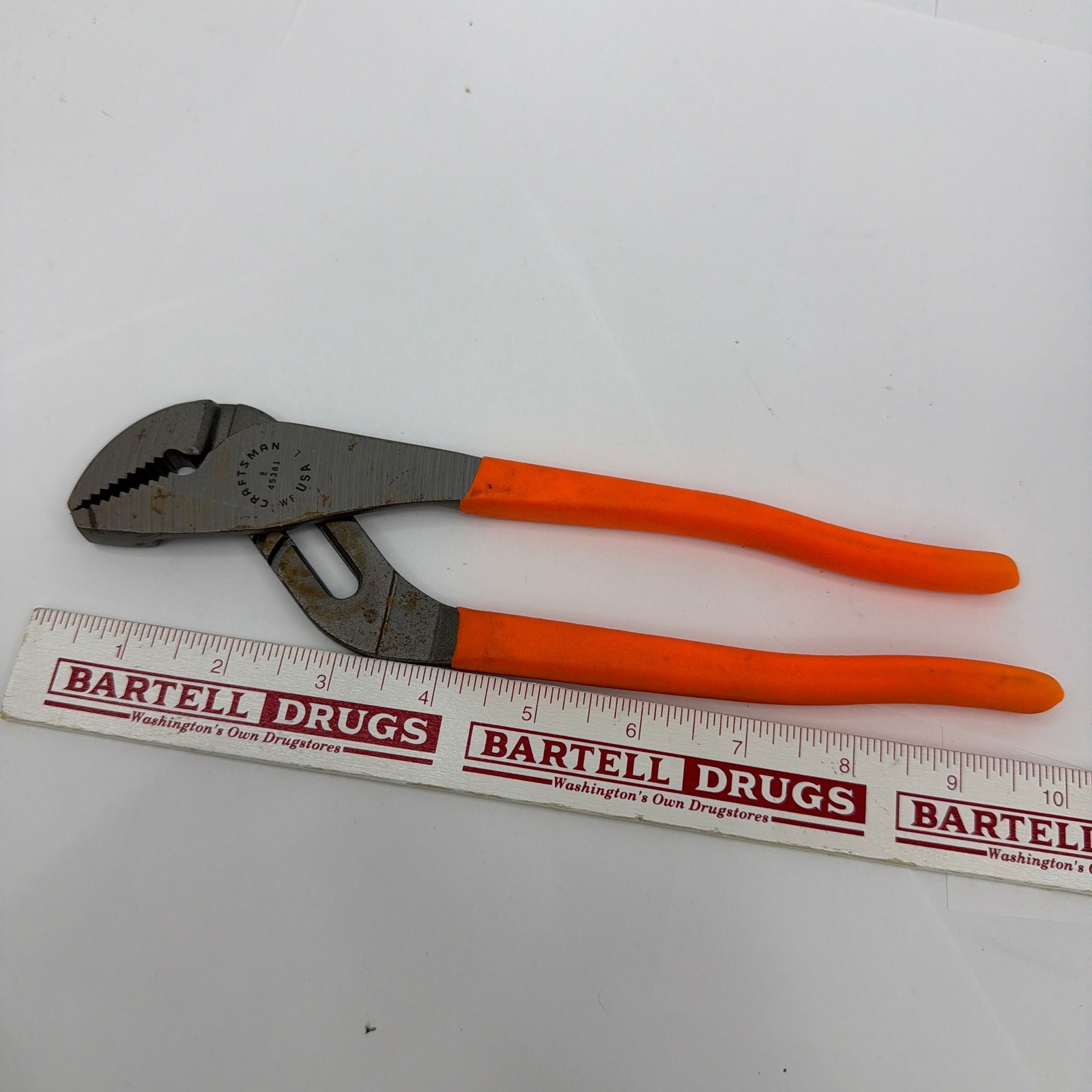Metal 15 Inch Ruler Craftsman 45381 10 Inch USA Forged Adjustable Pliers Orange Handle | eBay