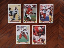 5 Card Lot of 1993 Topps Phoenix Cardinals Football Cards