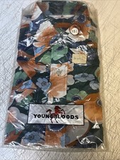 Vtg 60s 70s Disco Shirt Floral Abstract Saturday Night Fever Youngbloods 15-1/2