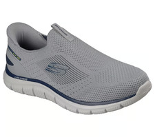 Skechers Shoes Men Slip Ins Slip On Wide Comfort Casual Gray Memory Foam 233037