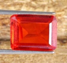 Natural Spessartine Garnet 8.20 Ct Emerald Cut Mandarian Orange Gemstone T11876