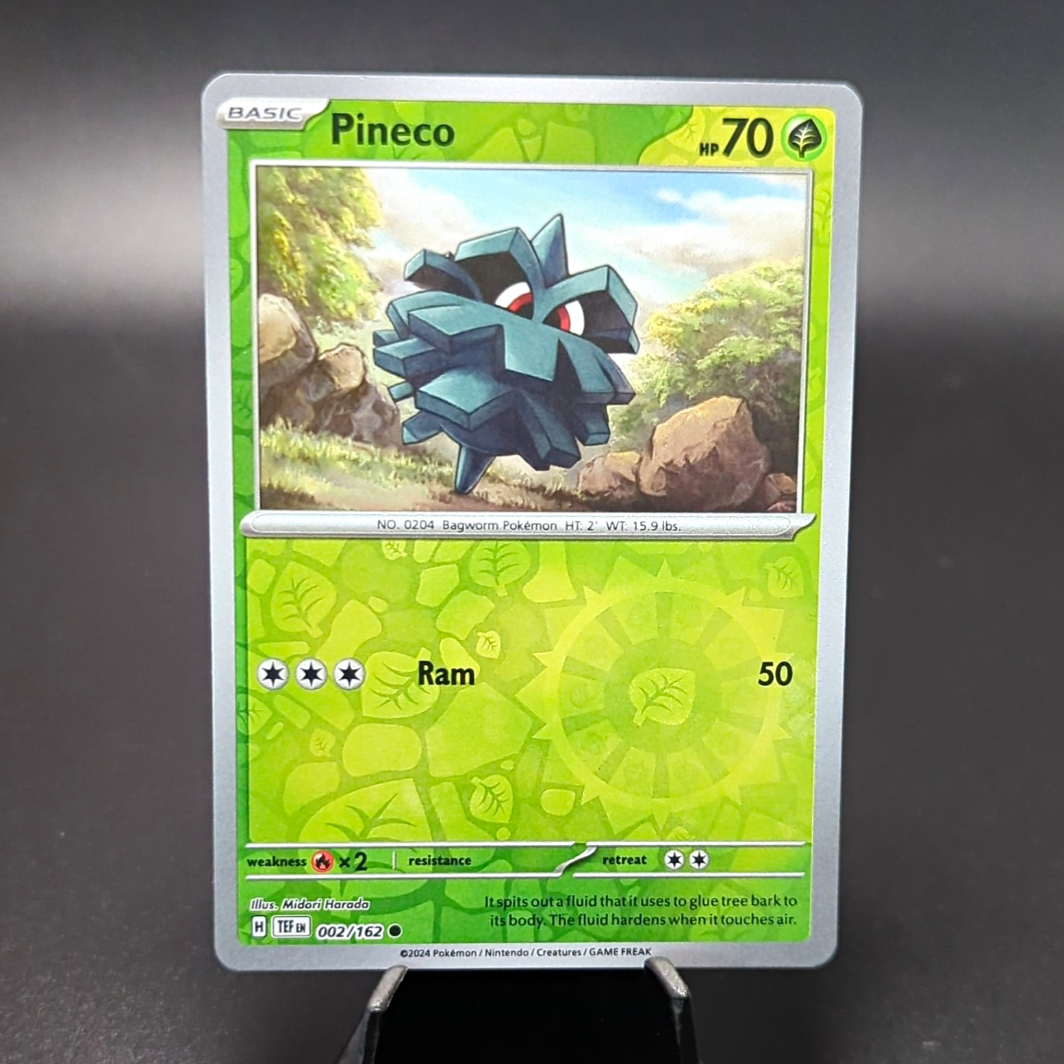 Pokémon TCG Pineco 002/162 SV05 Temporal Forces Common reverse holo Basic 70HP