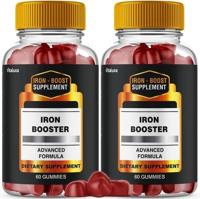 (2 Pack) Iron Booster Gummies for Iron Male Confidence Supplement (120 Gummies)