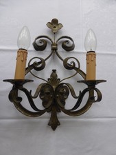 alte Wandlampe Wandleuchte 2 armig Kerzen massiv Messing brüniert   Koch & Söhne