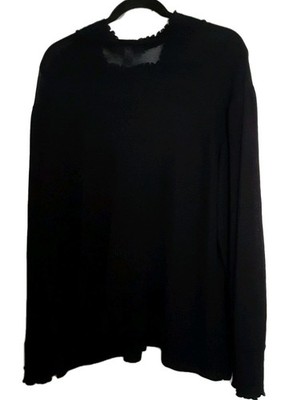 August Max Tunic Top Womans Plus Size 3X Black Long Sleeve