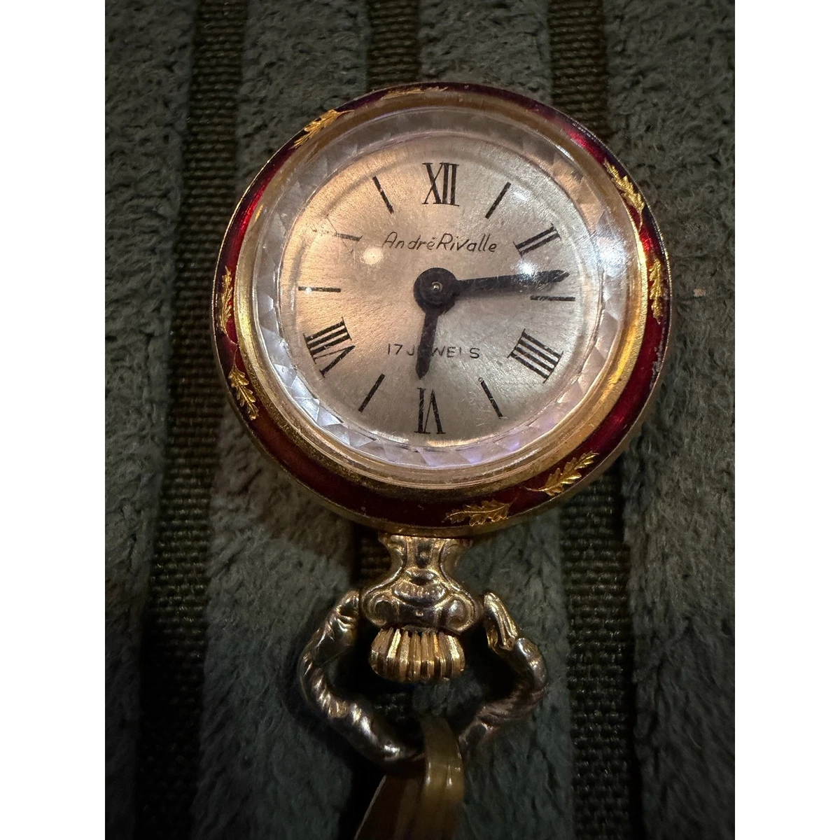 Andre Rivalle Womens Goldtone 17 Jewel Manual Wind-Up Swiss 