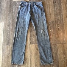 Vintage Levi Strauss 501 Button Fly Denim Straight Leg Jeans Sz 32 X 34