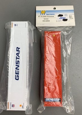 2X Lot HO Walthers 48  Hi-Cube RS Containers Genstar NIP! HO7958