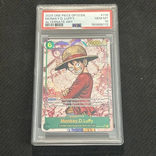 2025 One Piece Monkey D. Luffy Secret Rare Alt Art #OP13-118 PSA 10 GEM MINT