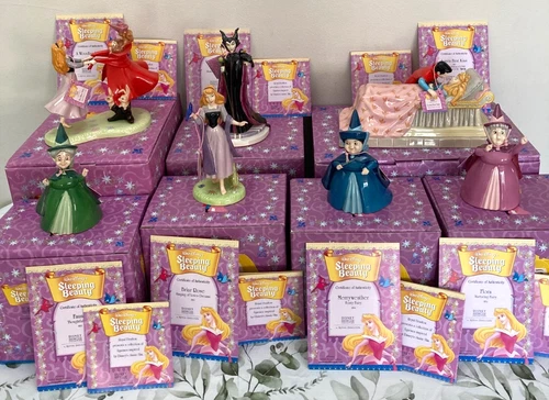 Disney Showcase Royal Doulton Sleeping Beauty Figurines Boxed x 7 c 2003