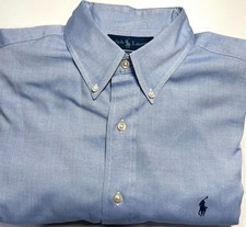 Ralph Lauren Shirt Mens 16.5 34/35 Classic Fit, Blue, Button Down, Polo Pony