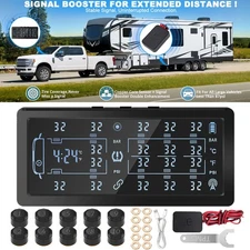 7″ LCD Wireless RV Trailer Tire Pressure Monitoring System TPMS w/10 Sensors New