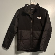 The North Face Youth Puffer Jacket Black L/G 14/16 Insulated Full Zip Polyester