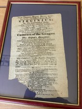Early Victorian theatre poster /playbill Virginius / cataract of the Ganges 1823