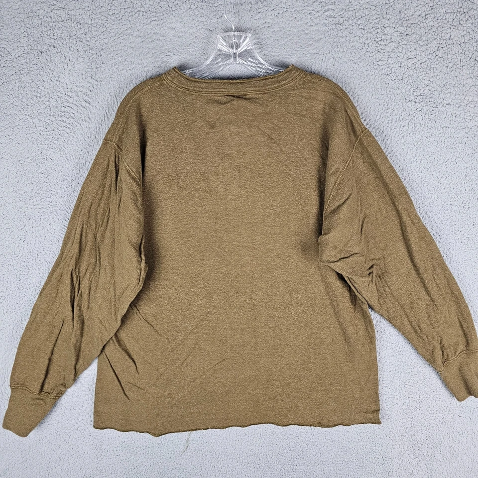 L.L. Bean два слоя реки драйвер рубашка женщин XL коричневый шерсти смесь Henley шеи - Изображение 2 из 4