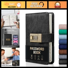 Secure Password Keeper Logbook with Lock, 600+ Spaces, Alphabetical Tabs, Compac