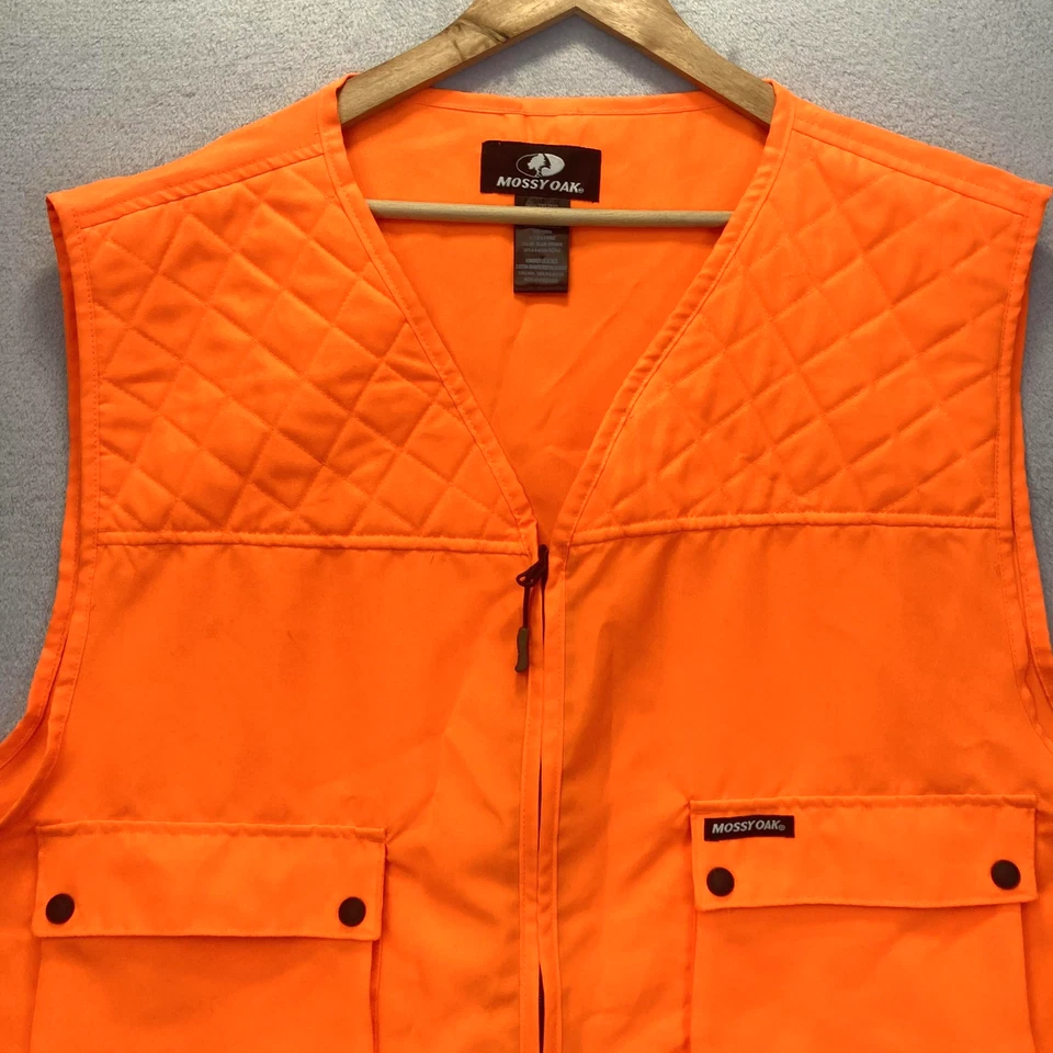 Mossy Oak Hunting Vest Mens 2XL 3XL Blaze Orange Safety Quilted Pockets Outdoors - Image 3 of 4