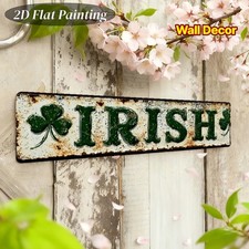 2D Vintage Irish Clover Metal Wall Sign St. Patrick's Day Home Farmhouse Decor