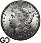1891-S Morgan Silver Dollar Coin, Lustrous White Gem BU