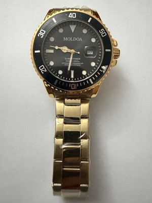 Moldoa Men's Daytona Style Watch Stainless Steel Water Resistant