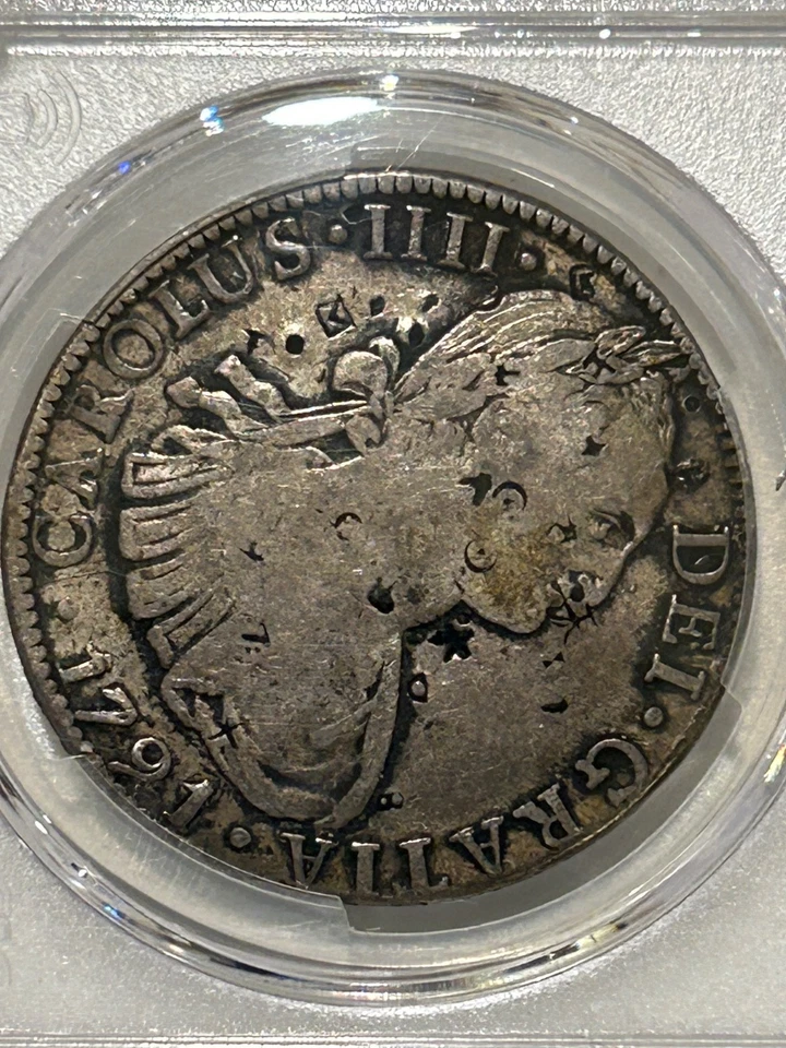1791 Mo FM Mexico Silver 8 Reales PCGS VF Details Chop Marks - Image 4 of 4