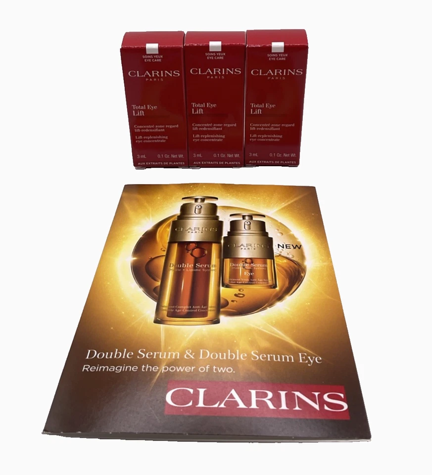 CLARINS 全效提拉眼霜及双效精华护肤套装 全新 — 第 2/4 张图片