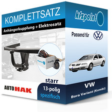 Für VW Bora Variant (Kombi) 99- AUTO HAK Anhängerkupplung starr + 13polig E-Satz
