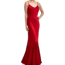 Nuevo con etiquetas Vestido Maxi de Sirena Milla by Trendyol M Rojo Sin Mangas Negro Corbata Baile de graduación