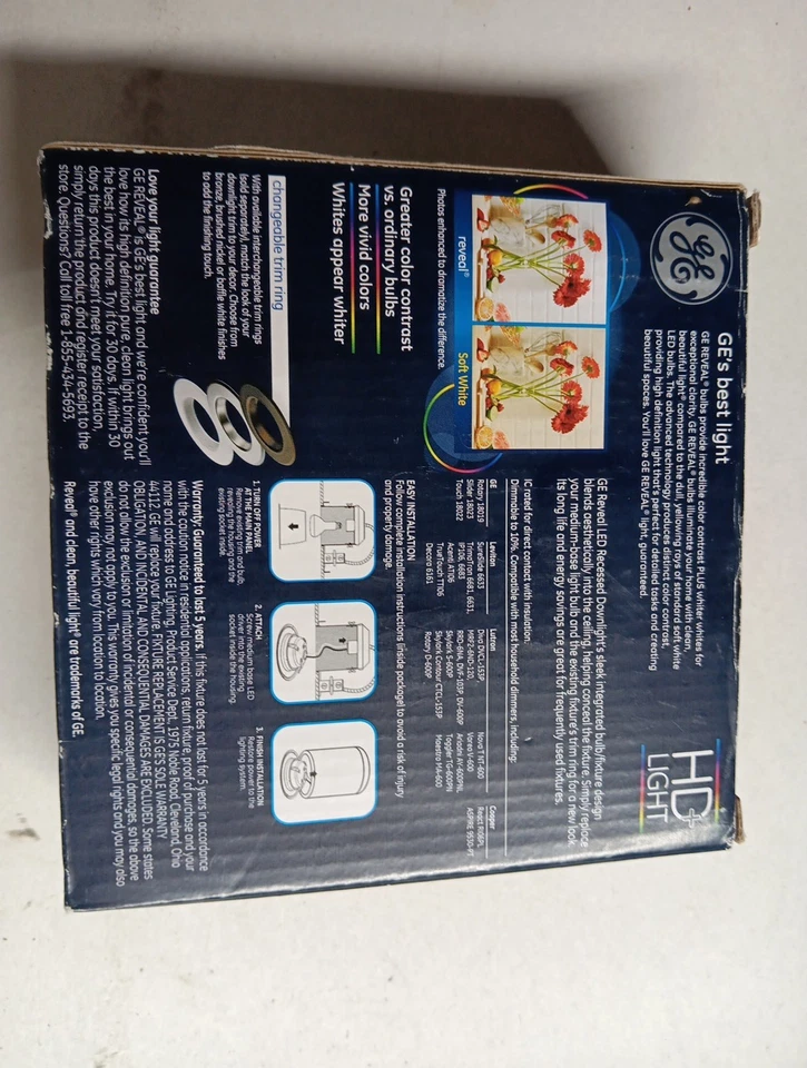 GE Reveal LED 4" Recessed Downlight Indoor Floodlight RS4 Medium Base 650 Lumens - Image 2 of 2