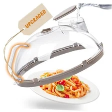 Microwave Splatter Cover for Food, Upgraded Microwave Cover with 10 Inch Grey