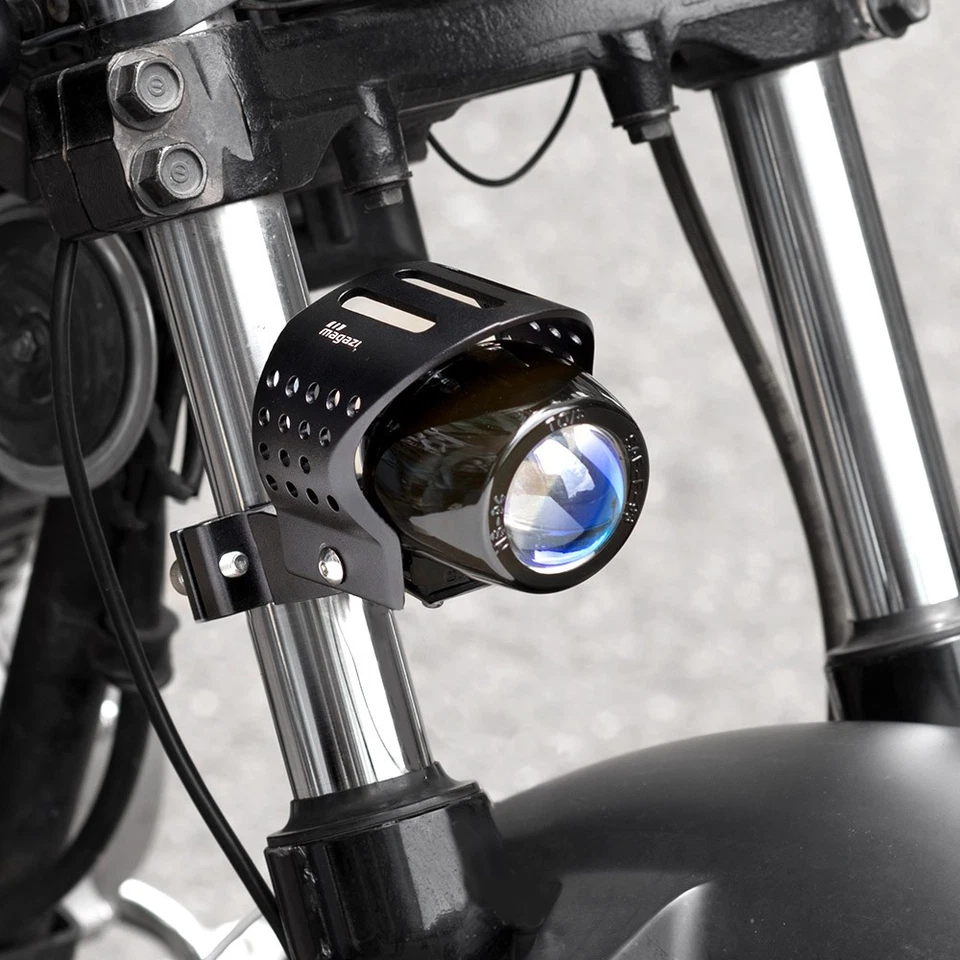 Faro antiniebla redondo metal negro fundido a presión carcasa PAR para Triumph Buell BSA Foto 2 de 4