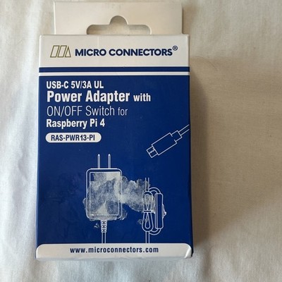 5V 3A USB-C Adapter For Raspberry Pi 4 ON/Off Switch Power Supply