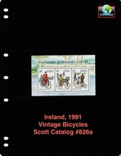 $3.50 Scott Value - 1991 IRLANDA Bicicletas de Colección s/s Bicicleta Antigua CV MNH NH UMM